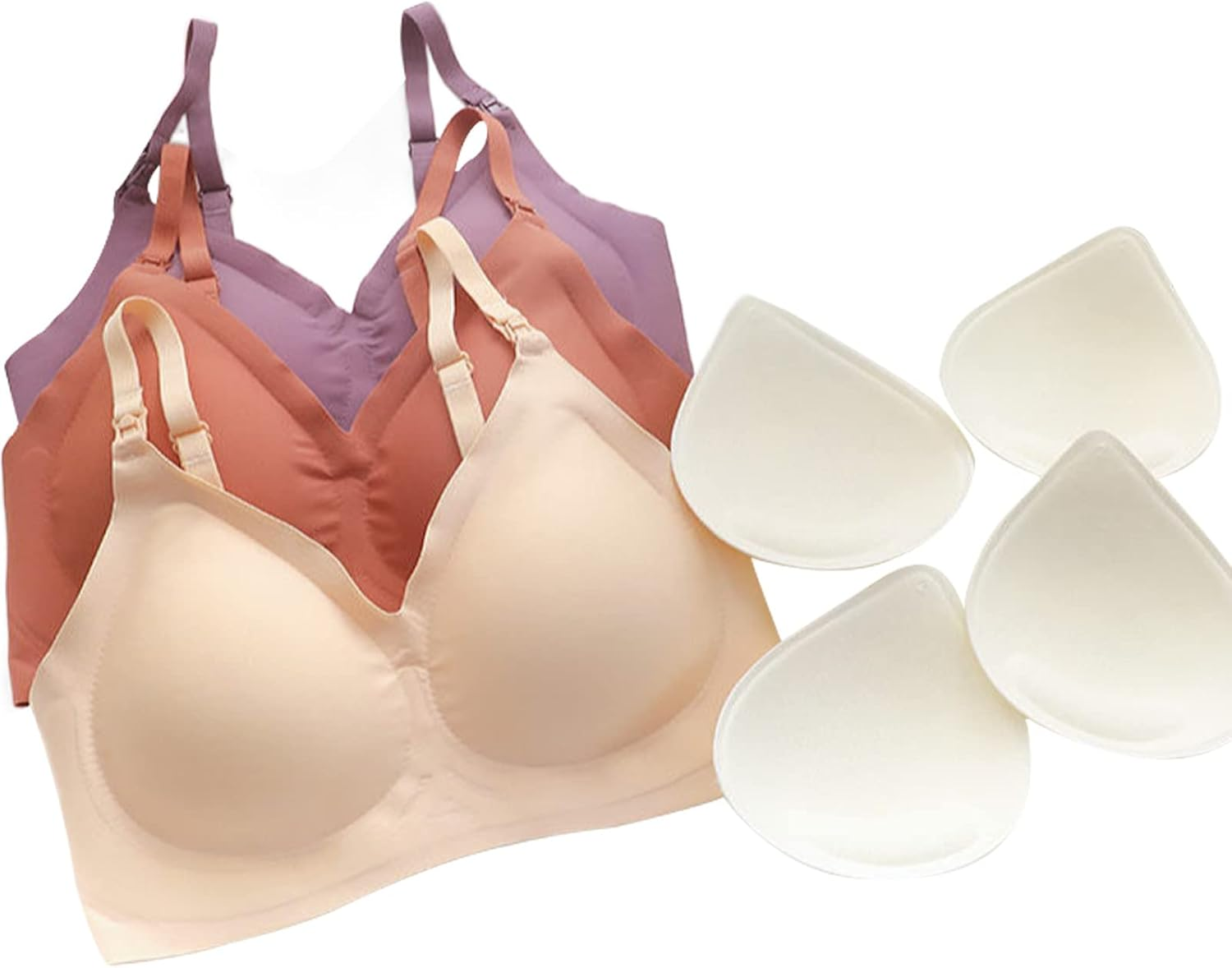 Dress Cici Seamless Nursing Bra for Large Breast, Stretchy Nylon Maternity Bra image number 2