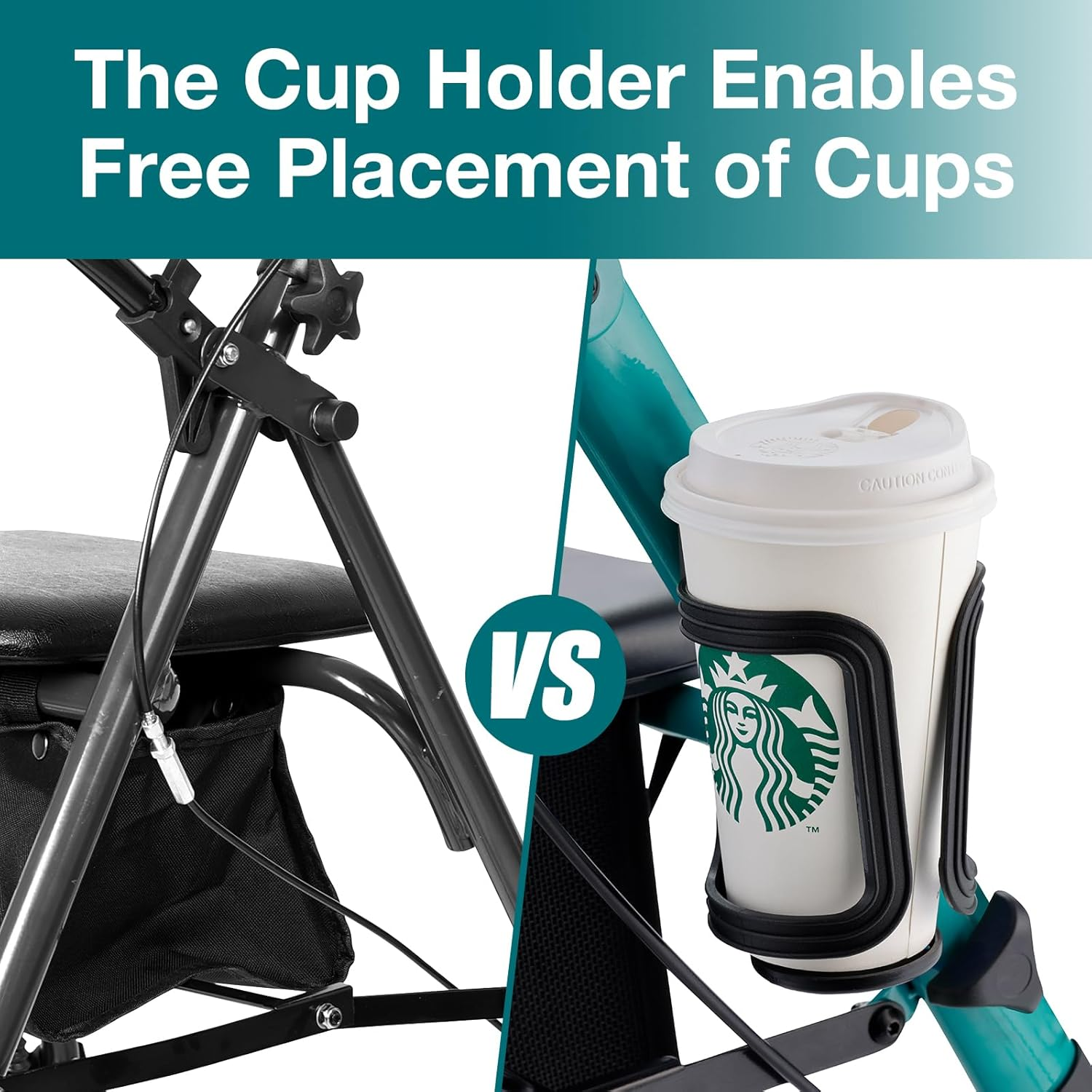 Altus Classic Walker with Seat Rollator Height Adjustable Folding Deep Teal image number 5