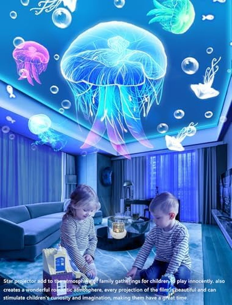 Projector Night Light for Kids + 21 Sets of Films, Baby Night Light Projector for Bedroom, Ceiling, Kids Star Galaxy Projector with 360&deg; Rotation for Baby Girls Boys, Christmas, Nursery, Room Decor