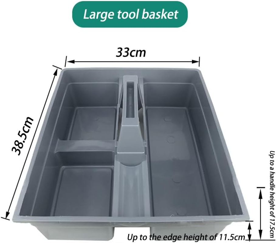 Cleaning Tool Basket,Plastic Storage Tray Tote,Versatile Multiuse with Attached Portable Handle to Organize and Carry Tools High Capacity, Portable Carry Organizer Box for Shower Car Cup Holder image number 2