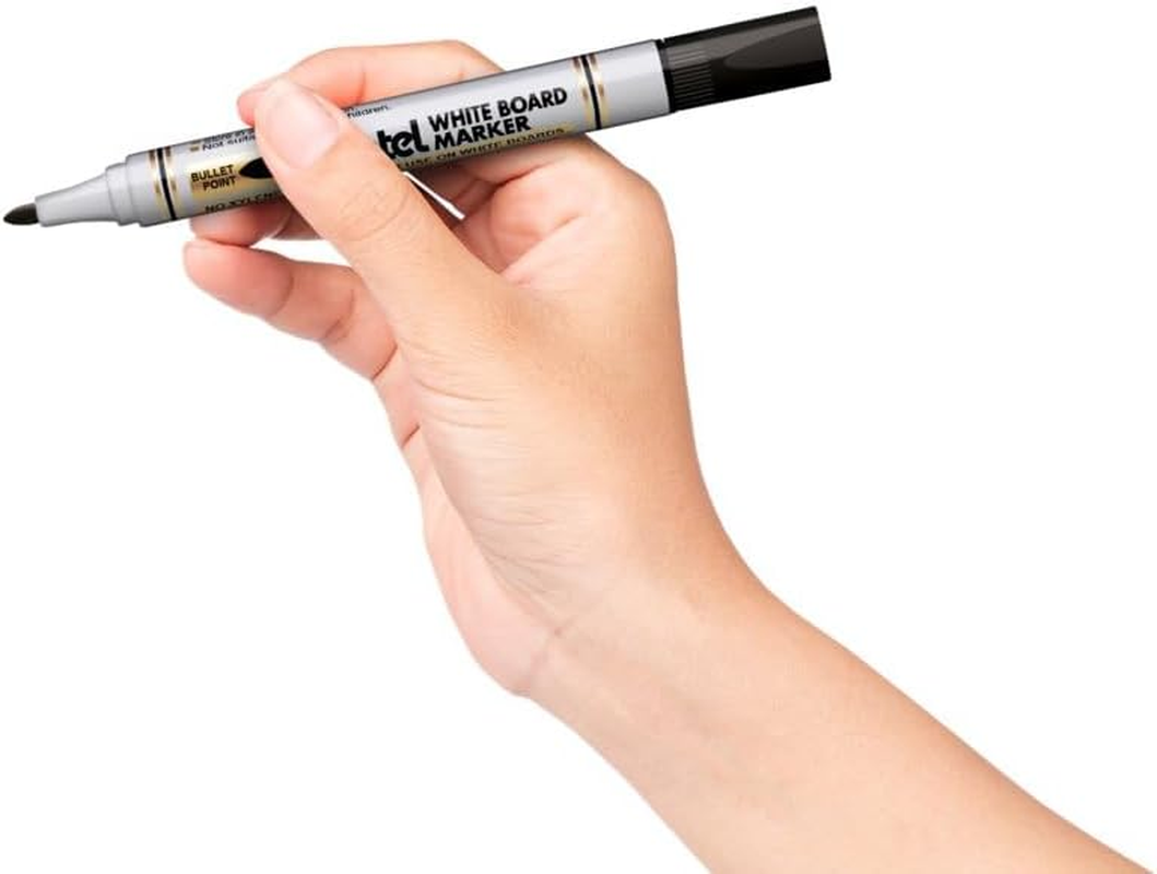 Pentel Whiteboard Marker Bullet Point Black Ink, Box of 12 Markers (MW85-A) image number 6