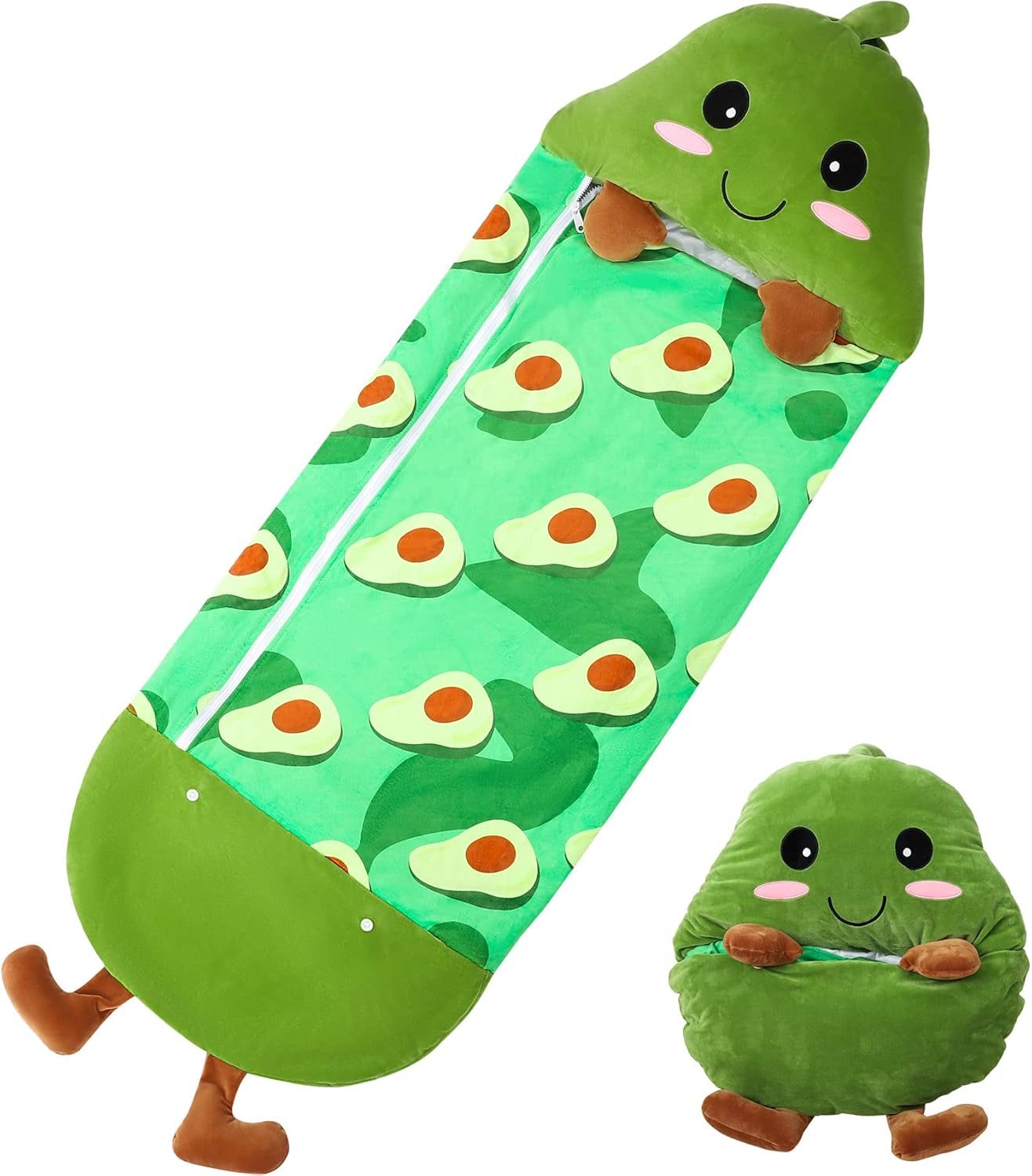 Kids Sleeping Bag with Pillow Toddler Fluffy Sherpa Winter Blanket Camping Sleeping Bags for Boys or Girls image number 5