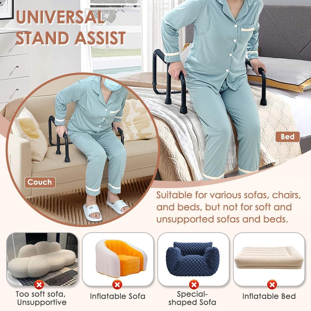 NEPPT Couch Cane Stand Lift Assist for Elderly Standing Aids Supports Assistance Bed Handle Bedside Assist Couch Rail Seniors Fall Prevention Devices Grab Bar Portable Chair Cane image number 2