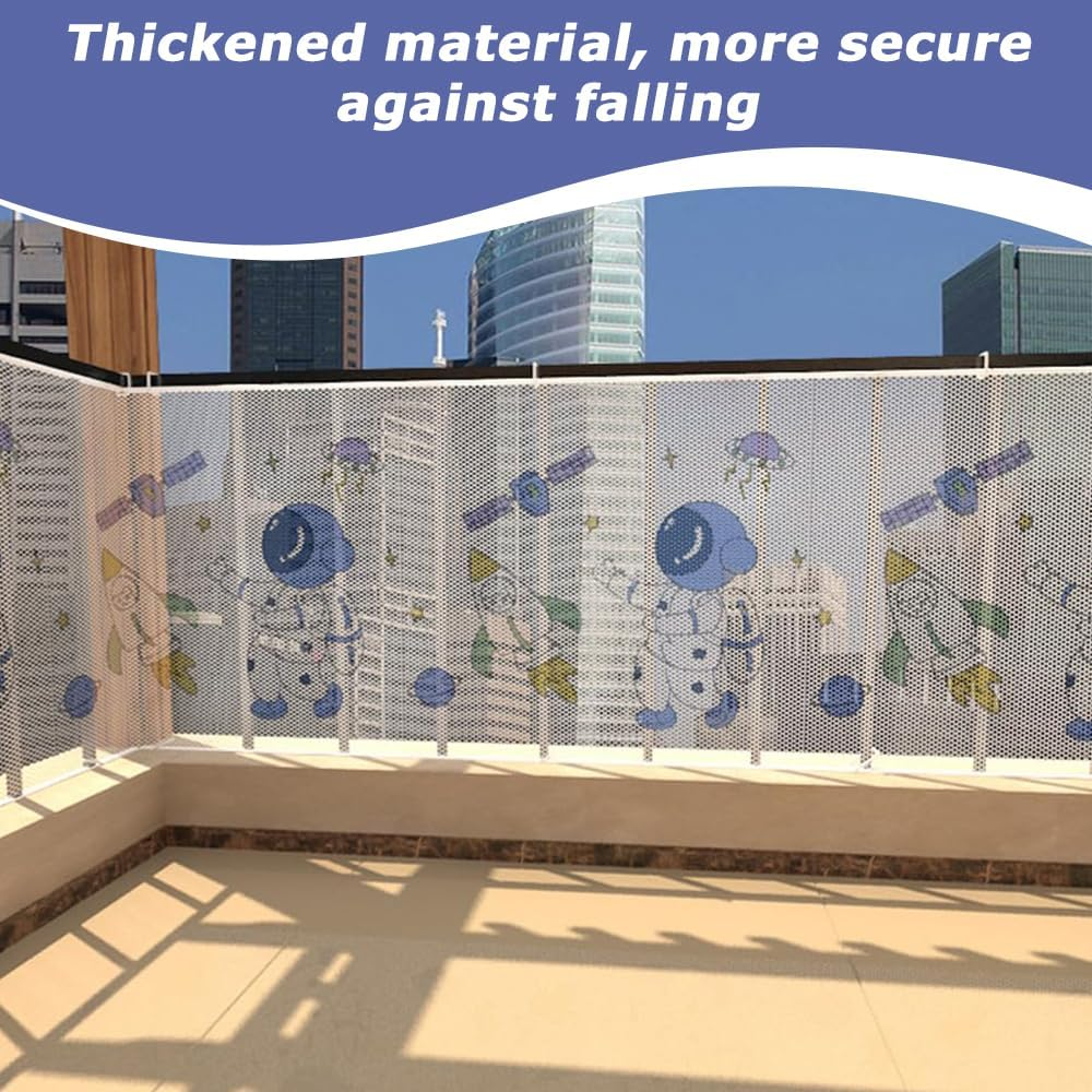 Stair Safety Net for Kids, 300 X 79Cm Cuttable Child Safety Net, Durable and Safe Baby Guard Fence, Thick Polyester Mesh for Balcony, Railing, Indoor Outdoor Protection