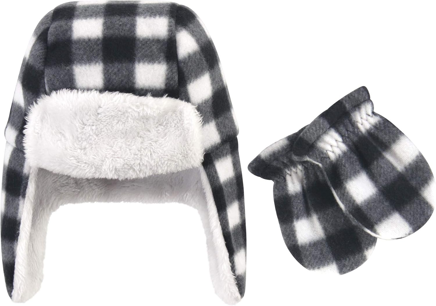 Hudson Baby Unisex Baby Fleece Trapper Hat and Mitten Set
