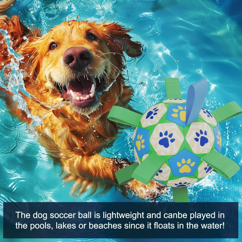 Dog Toys Soccer Ball with Straps, Interactive Dog Toys for Tug of Tug of War,Dog Tug Toy,Dog Water Toy, Durable Dog Balls World Cup for Small Dogs (15Cm) image number 6