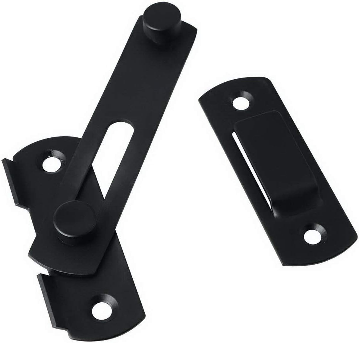 Stainless Steel Matte Black Door Lock Slide Gate Latch Tiny Door Bolt image number 3