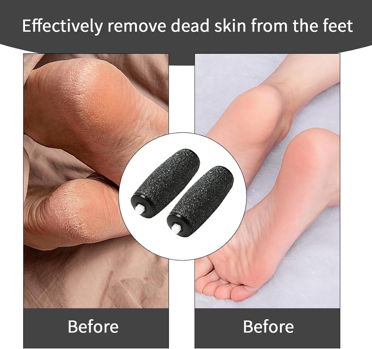 Pack of 12 Replacement Rollers for Scholl Callus Remover, Extra Coarse Refills for Electric Foot File, Compatible with Scholl Velvet Smooth, Pedicure Foot Care Set for Removing Hard Skin image number 2