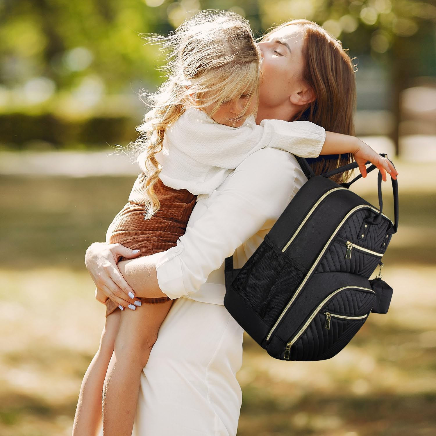 Diaper Bag Backpack,Baby Essentials Diapers Bag with Pacifier Case,Stylish Travel Backpack for Baby Girl/Boy image number 7