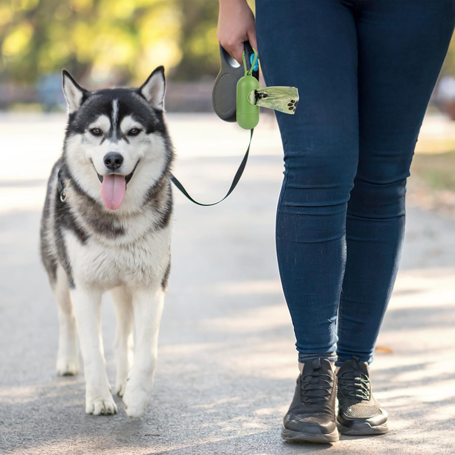 Scented Dog Poop Bags with Dispenser: 10 Rolls Totaling 180 Bags, Bulk Roll for Dogs, Puppies and Cats - Convenient Waste Bag Holder image number 2