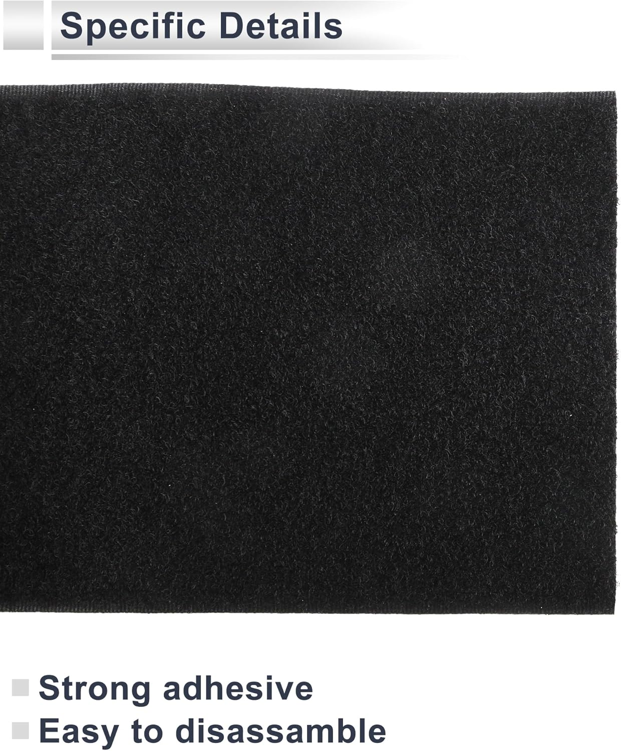 X AUTOHAUX 1 Pc Universal Hook and Loop Tape Adhesive Back Single Sided Adhesive Back Home Office Phone Mount Adhesive Tape Black 82.02Ftx4.33" image number 1