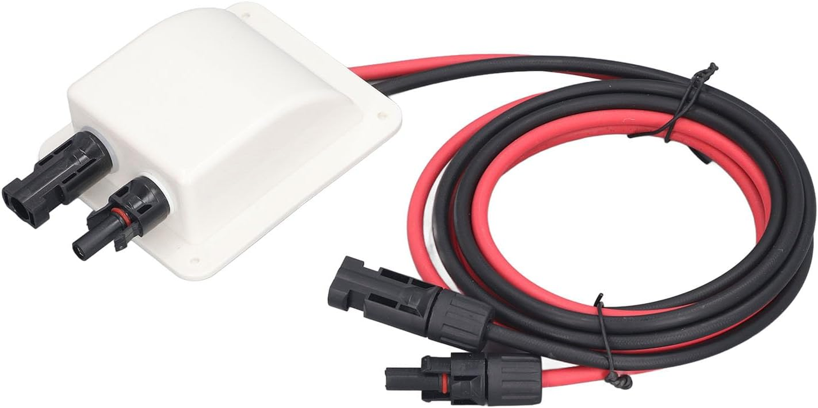 Solar Double Cable Entry Gland, Multiple Safety Protections Low Power Loss UV Resistant RV Solar Entry Housing with 2M 10AWG Extension Cord for Yacht image number 3