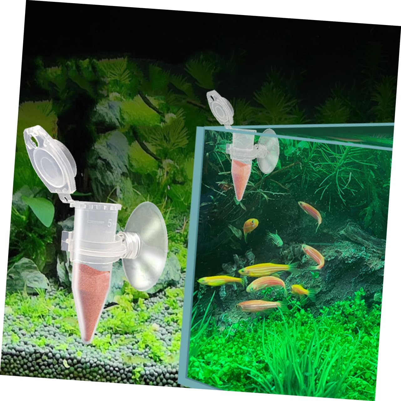Ifundom 6Pcs Aquarium Shrimp Hatchery Feeder Tube with Suction Cup Plastic Mini Brine Shrimp Feeding Device for Fish Tank Breeding and Aquatic Pets image number 6