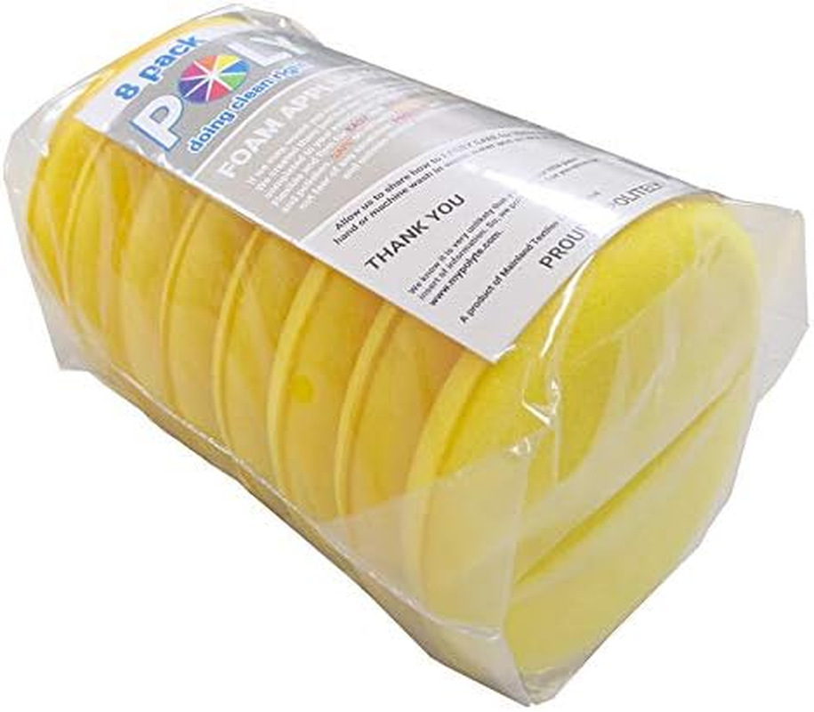Polyte Foam Detailing Applicator Pad (Yellow, 8 Pack, 11 Cm) image number 4