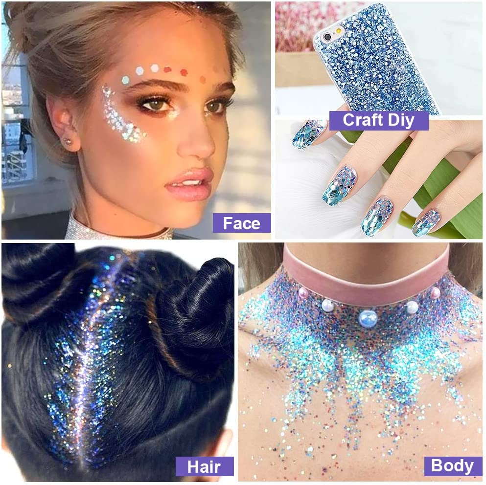 Pop Eye Shadow Sequin Cream Face Body Glitter Polarized Sequin Cream High Light Dazzle Color Brightening Set Stage Makeup， 6-Color Suit image number 1