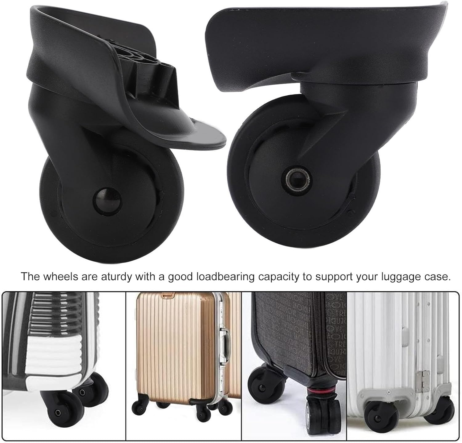 ANKROYU 1 Pair A53 Universal Travel Suitcase Wheel, Trolley Case Luggage Wheel, Suitcase Luggage Casters, Replacement Luggage Cases Wheel for Outdoor Travel image number 3