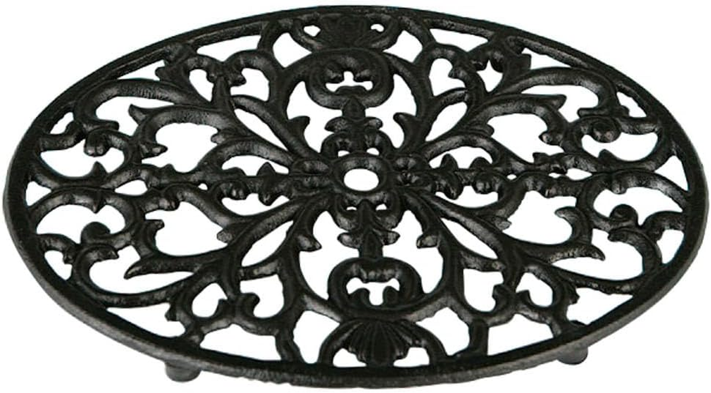 Dulton Trivet, Antique Black Iron Rectangular Trivet, 0.7 X 9.8 X 6.7 Inches image number 4