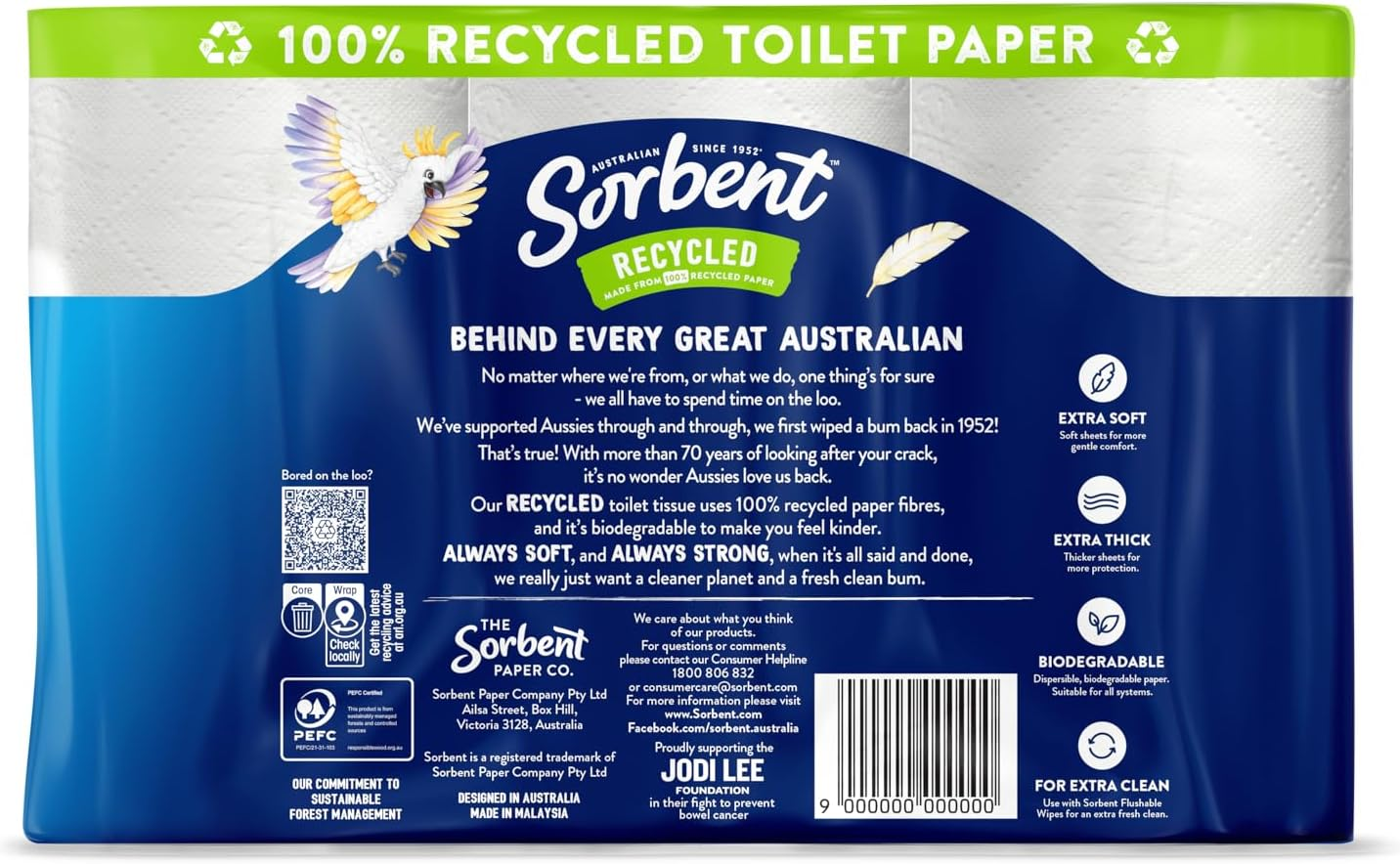 Sorbent 3PLY Recycled Toilet Paper Pack of 12 image number 1