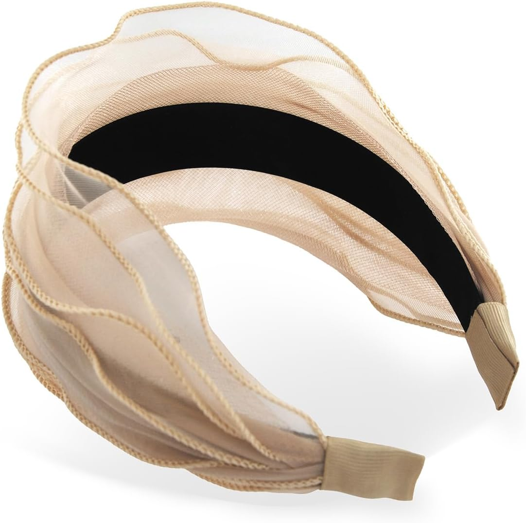 Axy Wide Headband in Fashionable Design Headband Vintage Hair Accessories Women'S Headband HRM2 (Beige) - Beige image number 6
