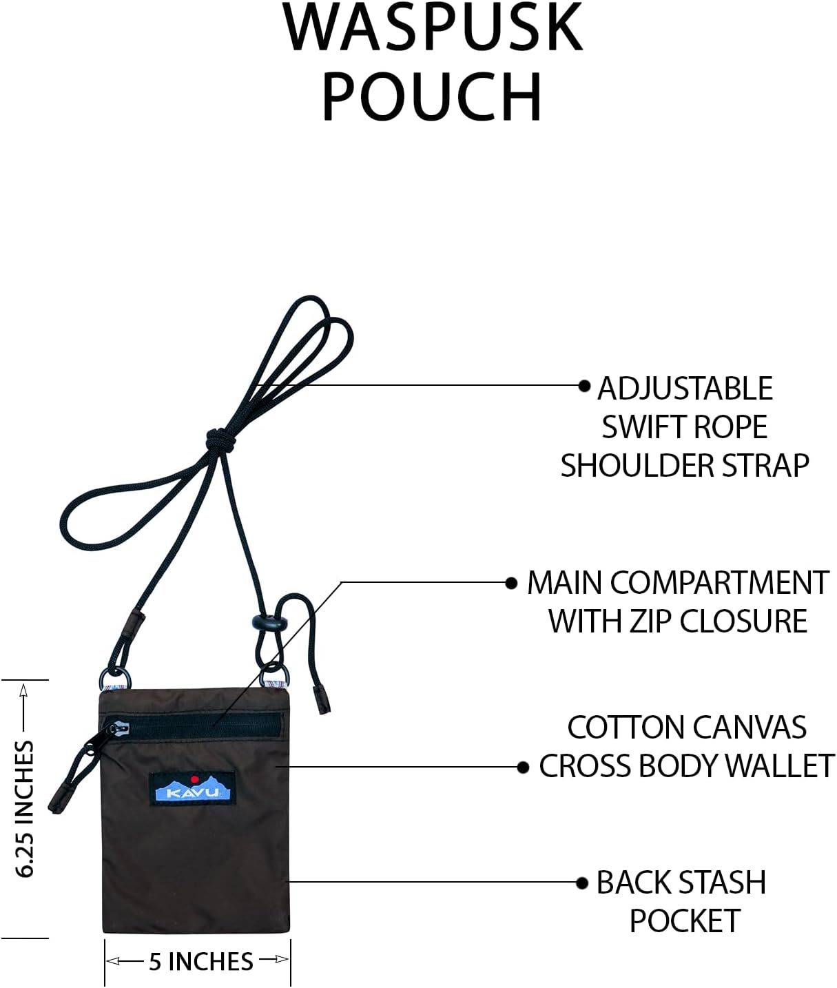 KAVU Waspusk Pouch Passport Crossbody Rope Sling image number 3