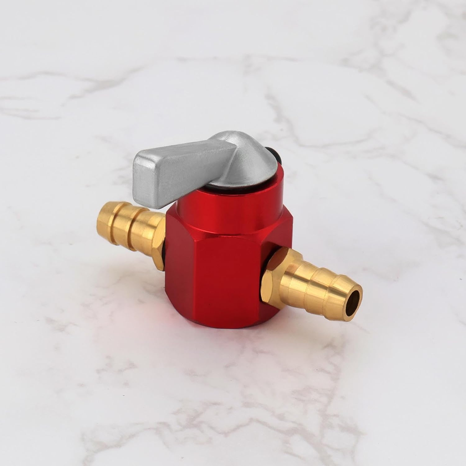 1PC Fuel Tap 8Mm Metal Inline Petrol On-Off Fuel Tap Switch for Motorcycle On-Off ATV Scooter Fuel Petrol Tap Switch Petrol Gas Fuel Tap Petcock Valve Red - Blue image number 4