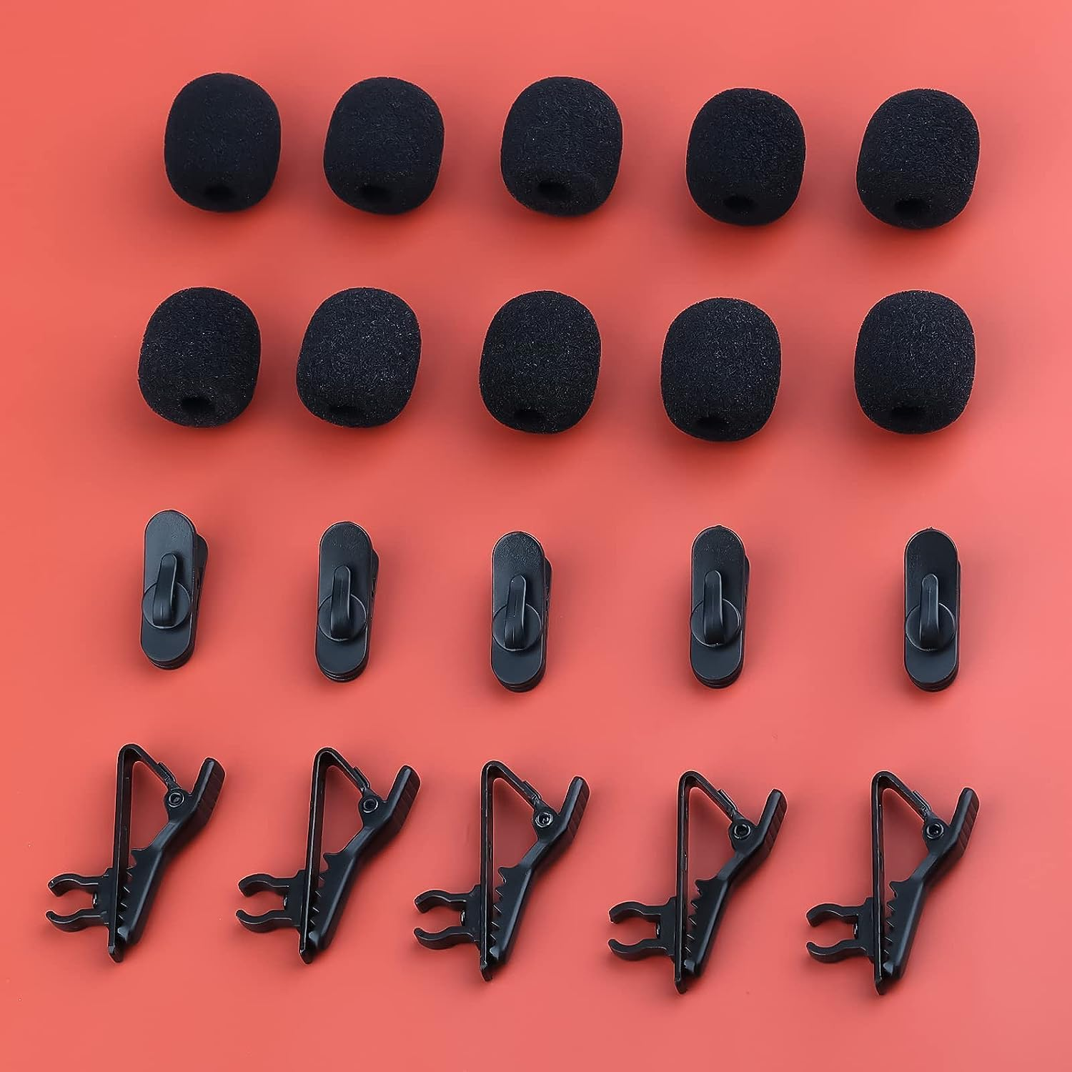 12Pcs Lavalier Microphone Clip Metal Tie Clips with 12Pcs Foam Windscreen Cover, Lapel Microphone Replacement Kit, Shirt Clip, Metal Lapel Mic Clips Sponge Cover Kit Mental Lavalier Microphon image number 5