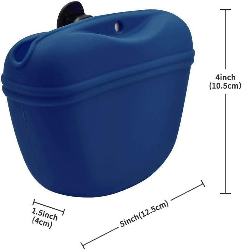 Silicone Dog Treat Training Pouch - Clip-On Portable Training Container with Magnetic Buckle & Waist Clip image number 2