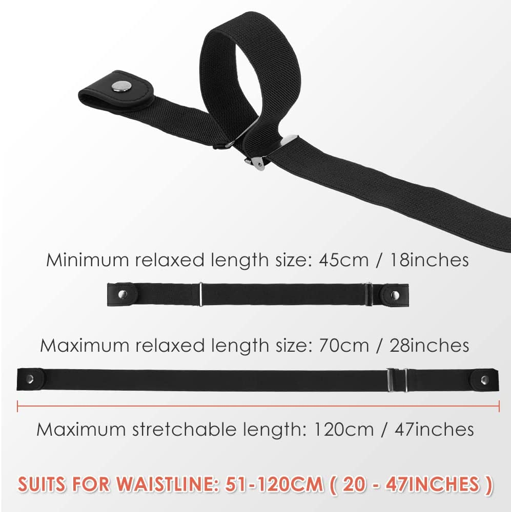 Slowton No Buckle Belt - 4 PCS Adjustable Elastic Buckle Women'S Belt for Trousers and Skirts, Invisible Stretch Waist Belt for Jeans Pants image number 4