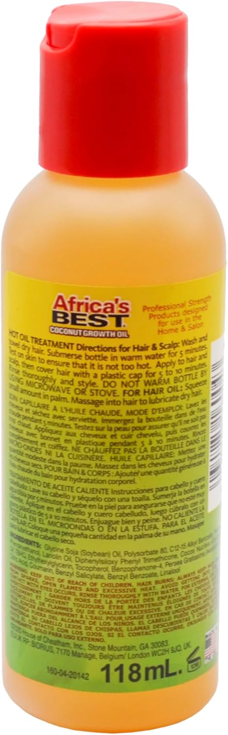Africa'S Best Coconut Growth Oil 118Ml (4Oz)