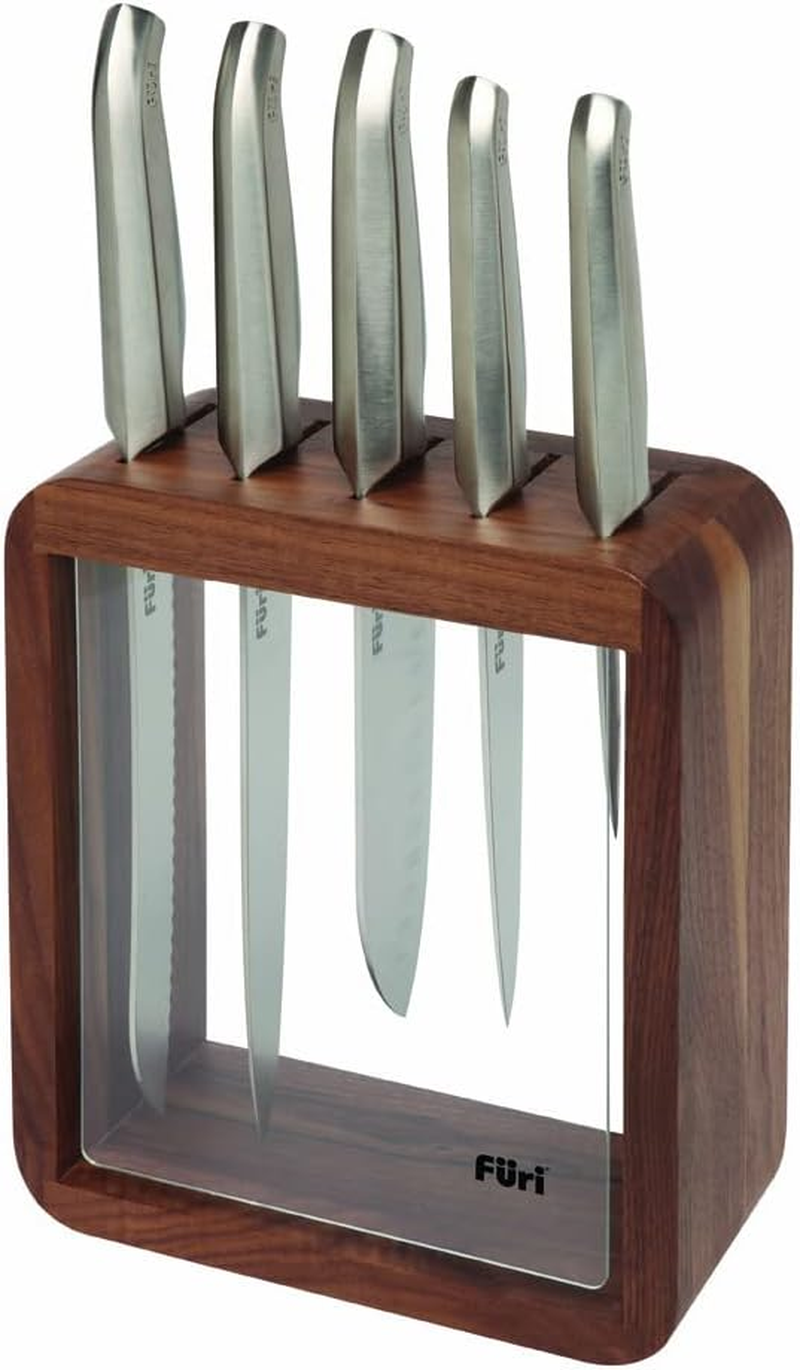 Furi Pro Vault Knife Block Set 6 Pc, Compact Knife Block with Five Premium Knives for a Superior Cutting Performance, High-Quality Stainless Steel Blades, Ergonomic Reverse-Wedge, Anti-Fatigue Handle image number 5