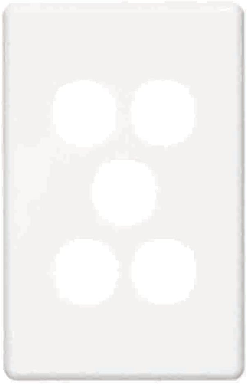 Clipsal C2000 Series 5 Gang Internal Switch Plate Cover, White Electric