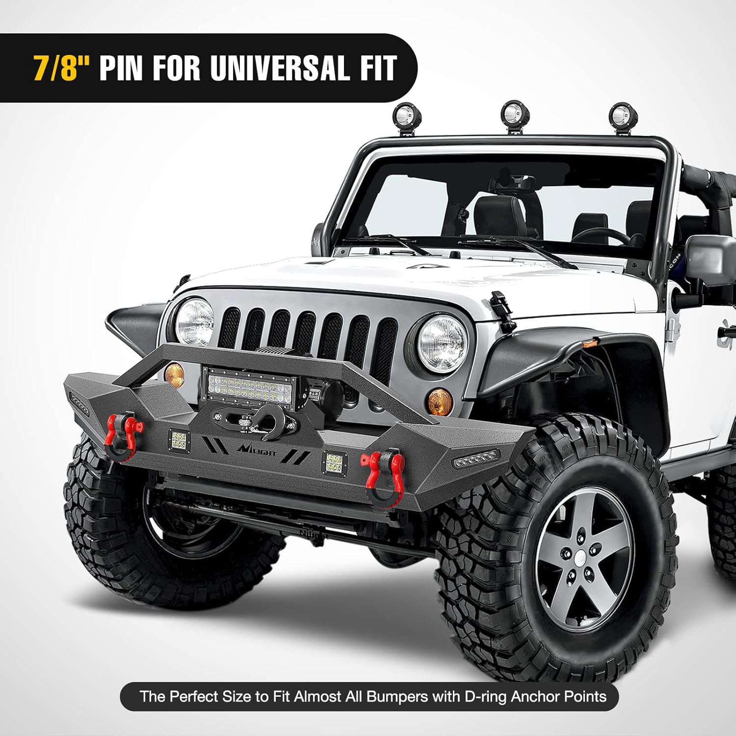 Nilight 2 Pack 3/4" D-Ring Shackle 4.75 Ton (9500 Lbs) Capacity with 7/8" Pin Heavy Duty off Road Recovery Shackle with Isolators & Washer Kit for Jeep Truck Vehicle, Red (90053B) - 1/2" Shackles 2Pcs image number 6