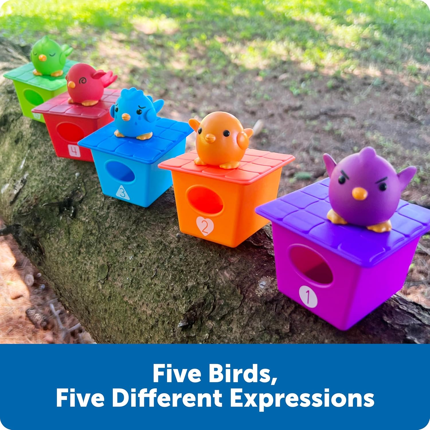 Learning Resources Peek-A-Bird Learning Buddies - 15 Pieces, Age 18 Months+ Toddler Learning Activities, Preschool Toys, Educational Toy for Color Teaching, Multicolor