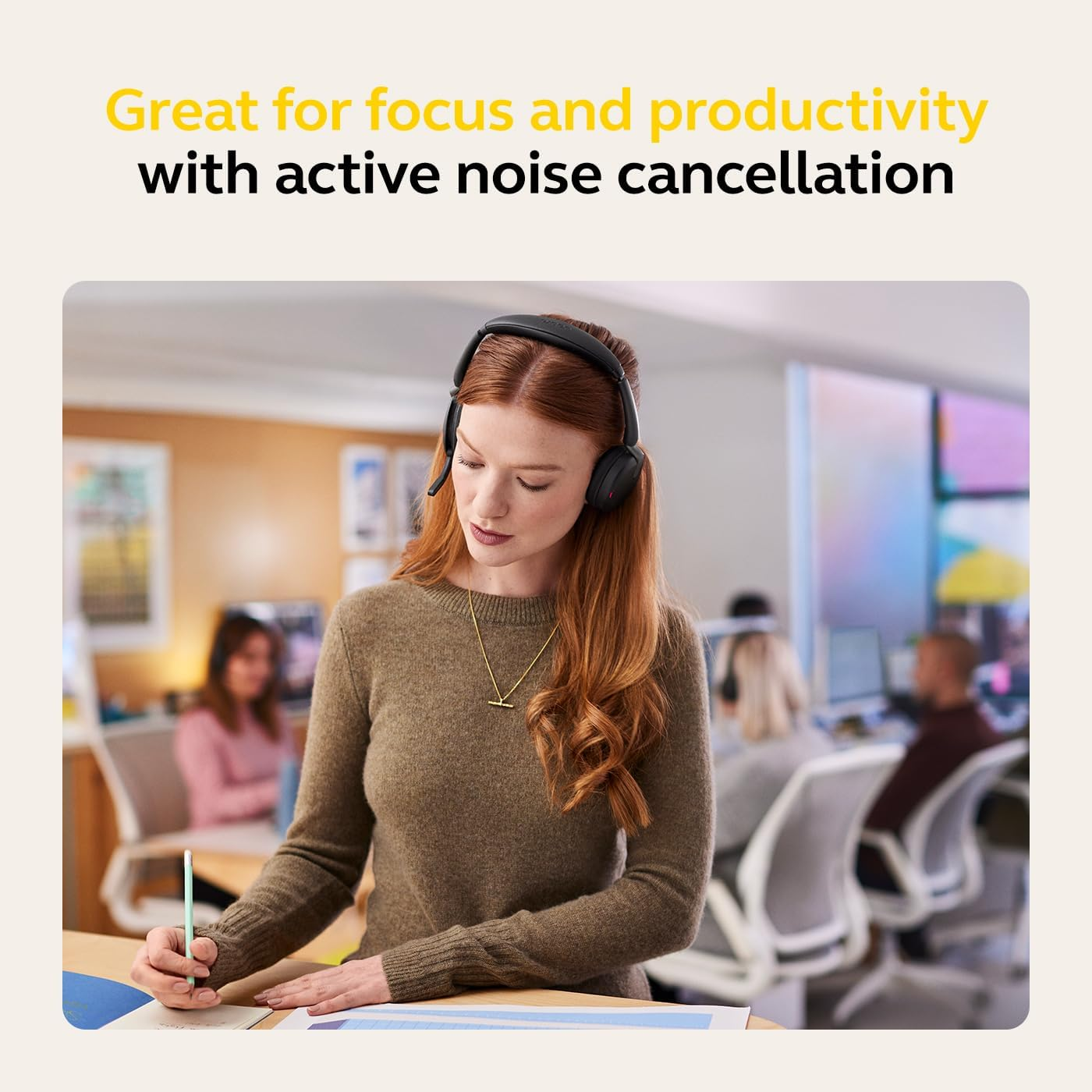 Jabra Evolve2 65 Flex Wireless Headset - Active Noise Cancelling - Teams Cert - USB a Booster - Foldable - on Ear Bluetooth Stereo Headphones with Boom Mic + Clearvoice for Clear Calls 32Hr Music Time image number 6