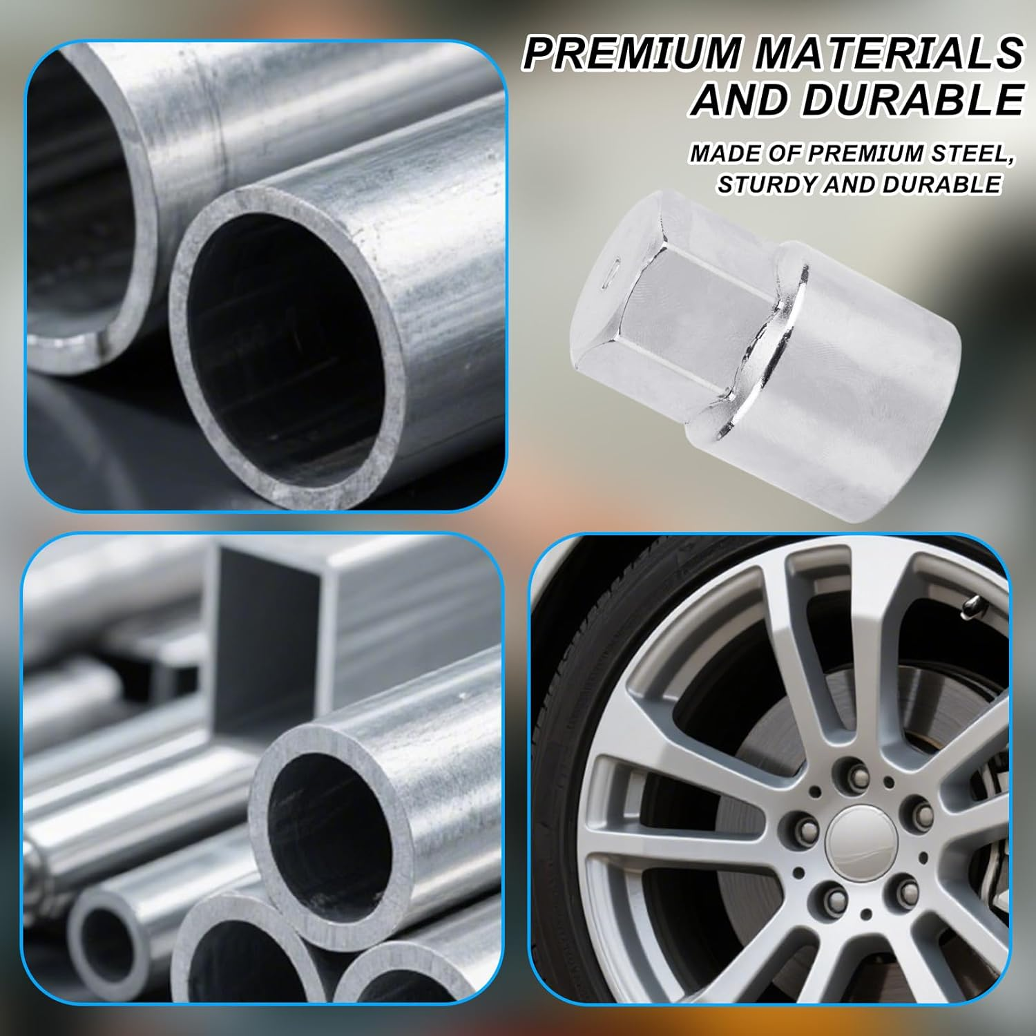 D-Wheel Locking Lug Nut Detach Tool, Carbon Steel anti Theft Lug Nut Key Wheel Lock Socket Adapter Dismantle & Install Security Nuts Automotive Repair Tool image number 3