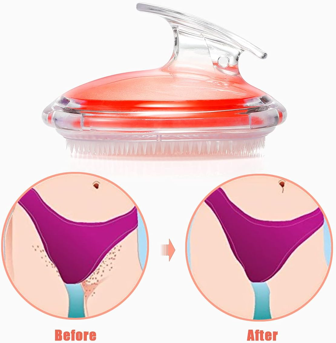Tailaimei Exfoliating Brush for Ingrown Hair Treatment - to Treat and Prevent Bikini Bumps, Razor Bumps - Silky Smooth Skin Solution for Men and Women(Orange) - Blue image number 3
