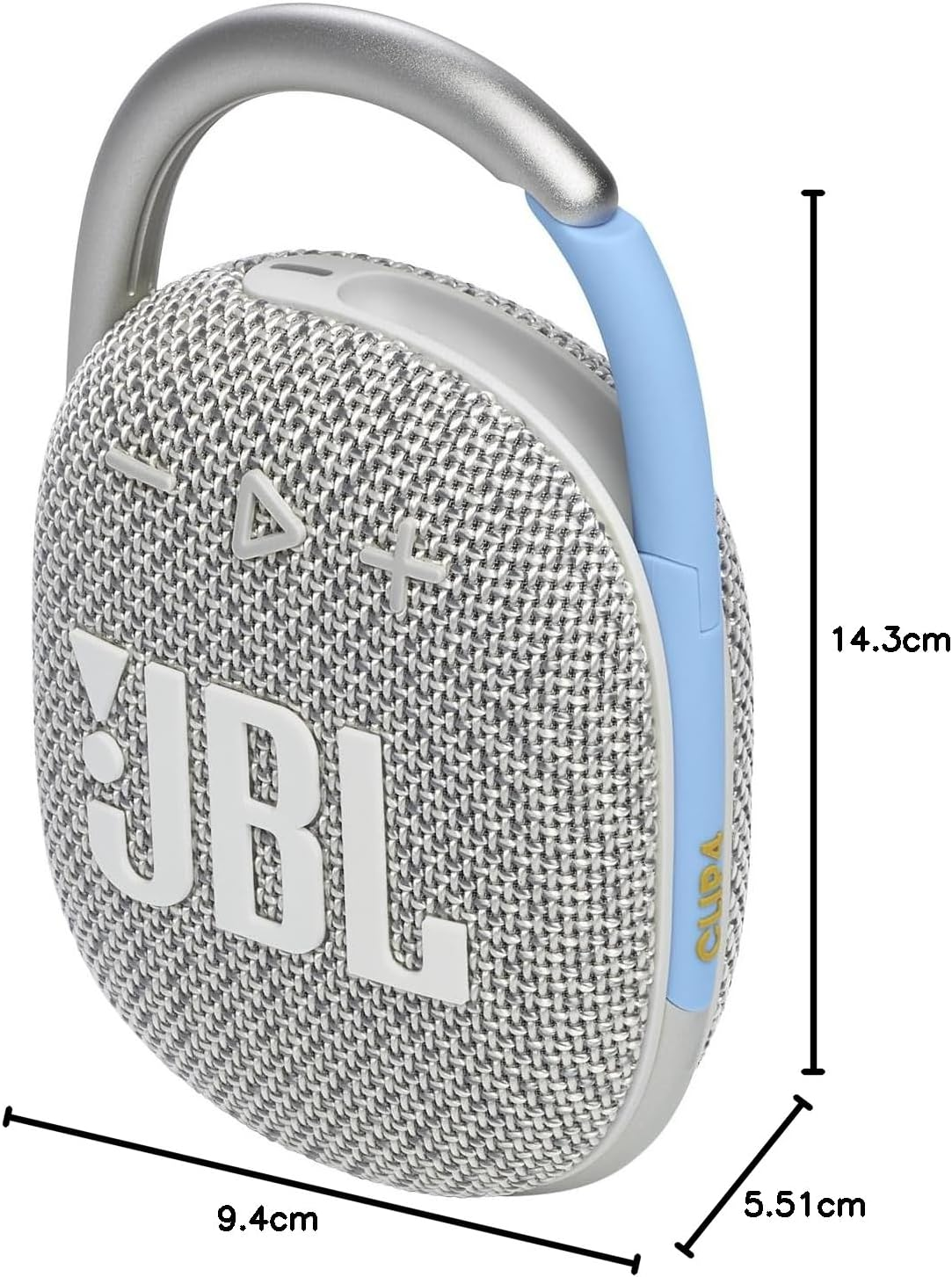 JBL Clip 4 Eco Bluetooth Speaker Made of Recycled Material in White - Waterproof, Portable Music Box with Practical Carabiner - up to 10 Hours of Wireless Music Streaming - Blue image number 5