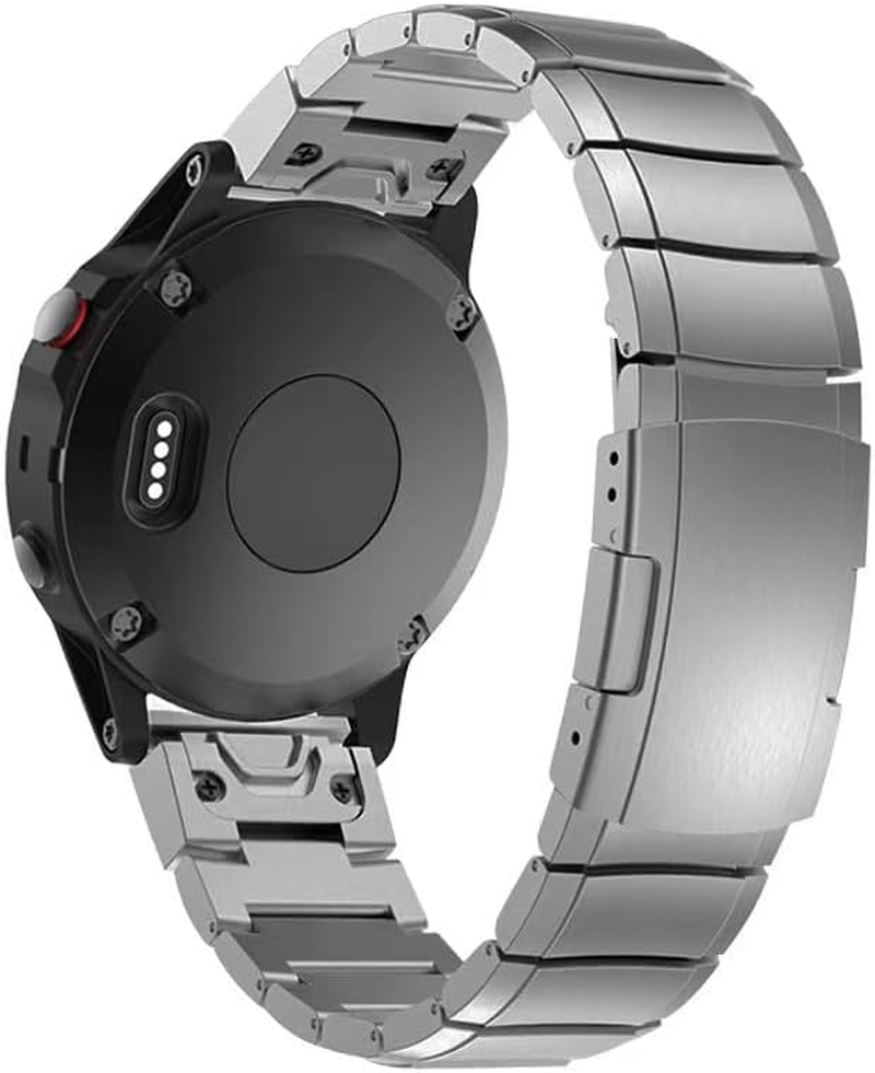 Synsing 26Mm Titanium Metal Quick Release Watchband Compatible for Fenix 8 51Mm/Enduro 3 51Mm/Fenix 6X Pro/7X Pro/5X Plus,22Mm Band for Garmin Fenix 8 47Mm/E 47Mm/Fenix 6 Pro/7/5 Plus/Forerunner 965