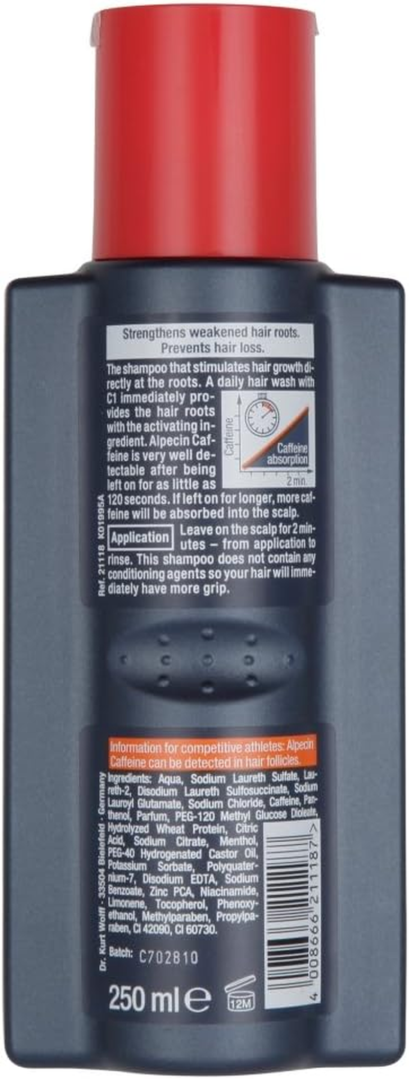 New Alpecin Caffeine Shampoo C1 Fights against Hair Loss & Stimulates Hair Roots 250Ml Despatched 1St Class Post as Standard image number 1