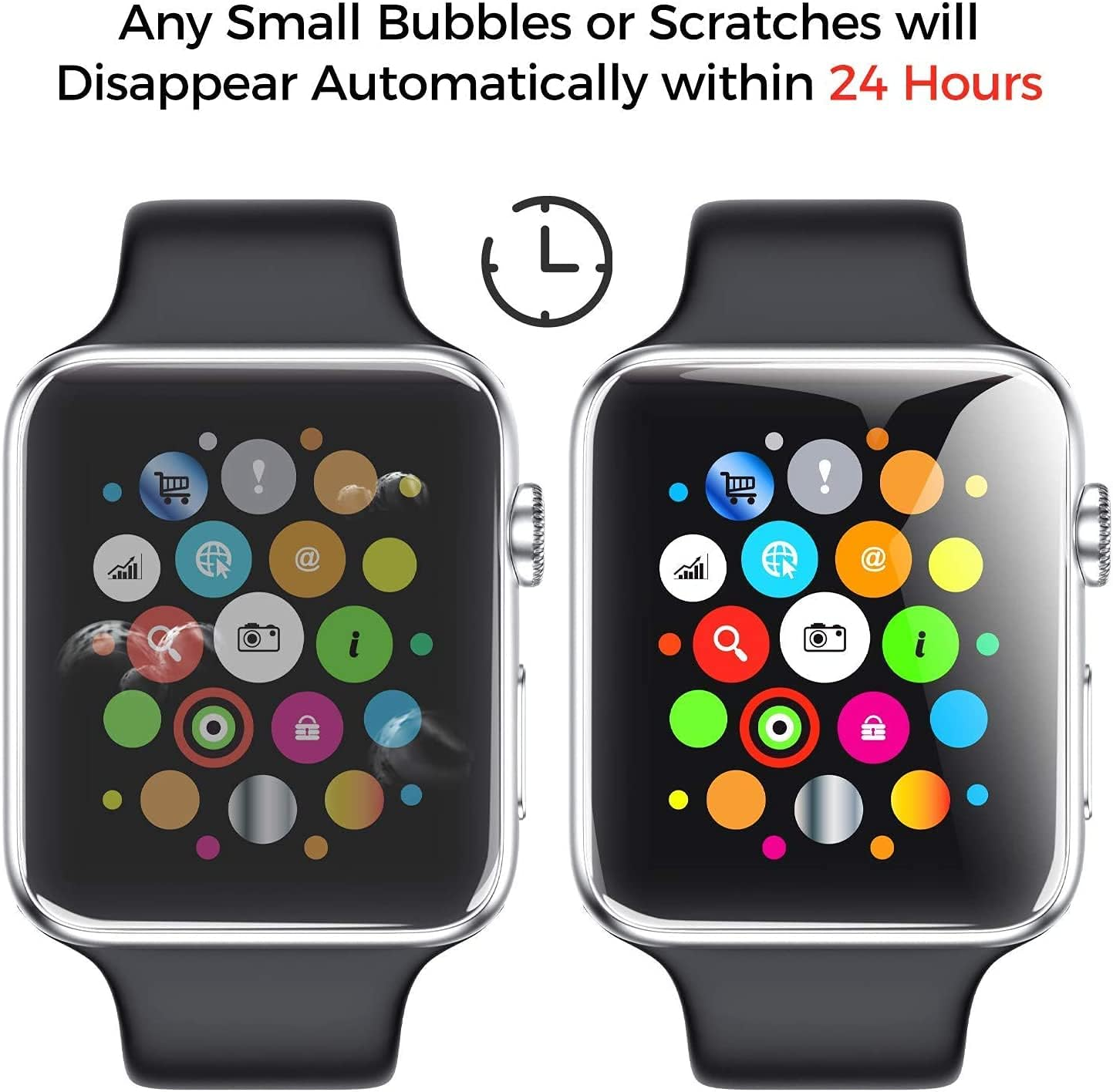 [3 Pack] Apple Watch Screen Protector 44Mm Series 6/SE/5/4 - Full Coverage Anti-Scratch and Anti-Fingerprint Bubble-Free HD Protector for Apple Watch 44Mm (Transparent) image number 6