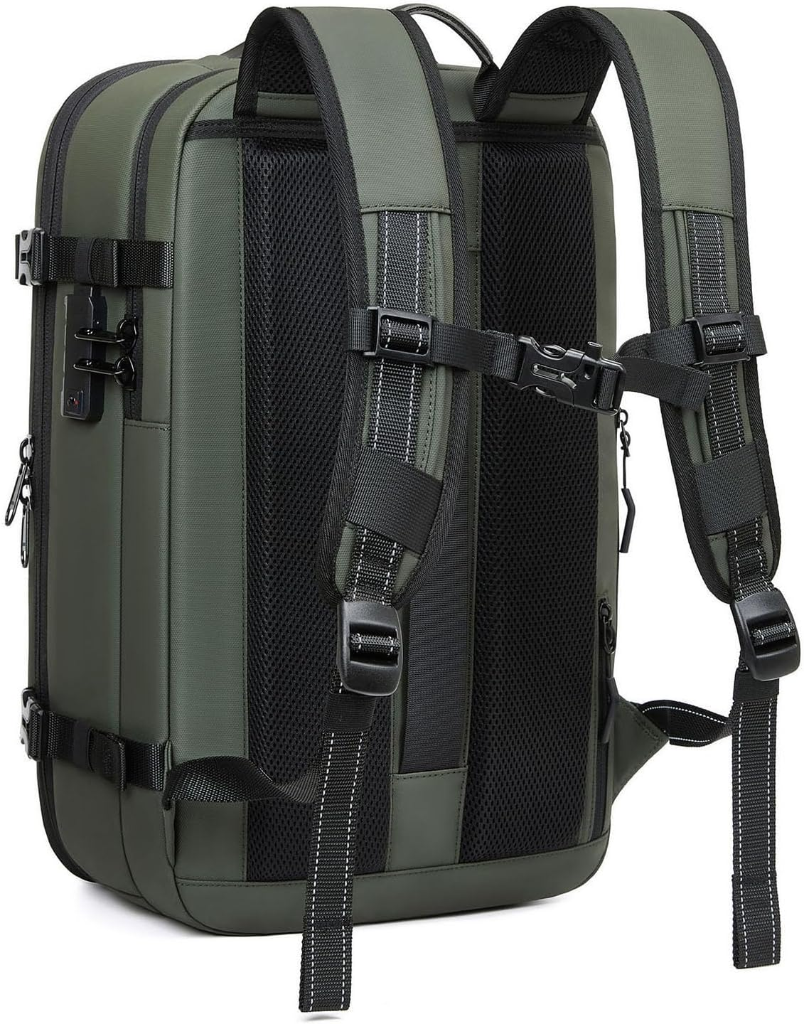 Vacuum Compression Backpack Travel, 60L Expandable Vacuum Backpack Rainproof Vacuum Seal Backpacks, TSA Lock Carry on Luggage Bag, Black