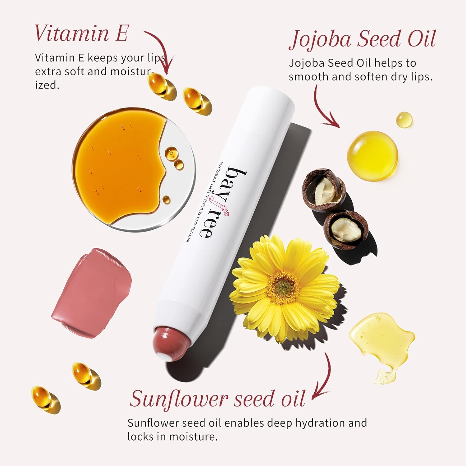 Bayfree Tinted Lip Balm Plumper, Glossy, Lightweight, Moisturize & Tint with Jojoba Seed Oil, Vegan Lip Balm Lip Care Present image number 3