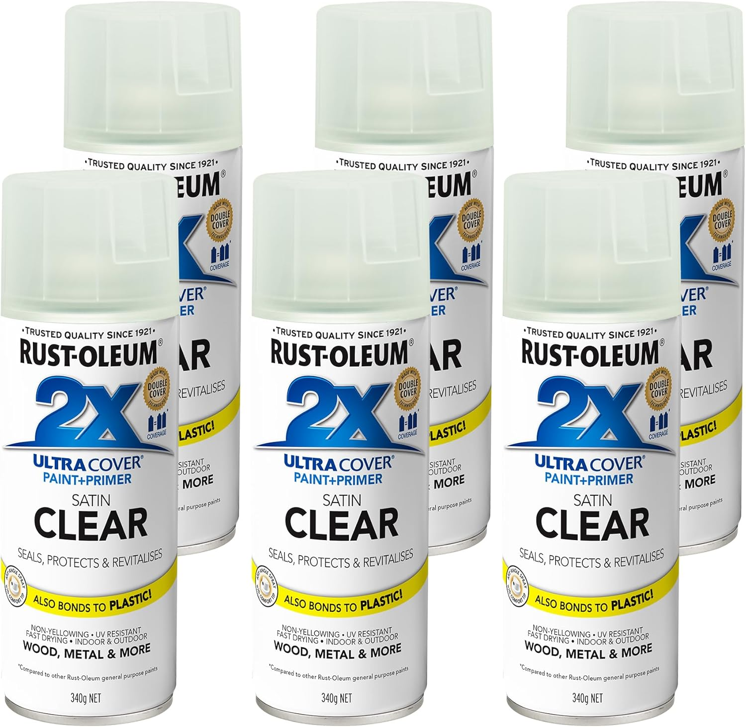 Rust-Oleum 2X Ultra Cover Primer Spray, White, 340 G (Pack of 6) image number 4