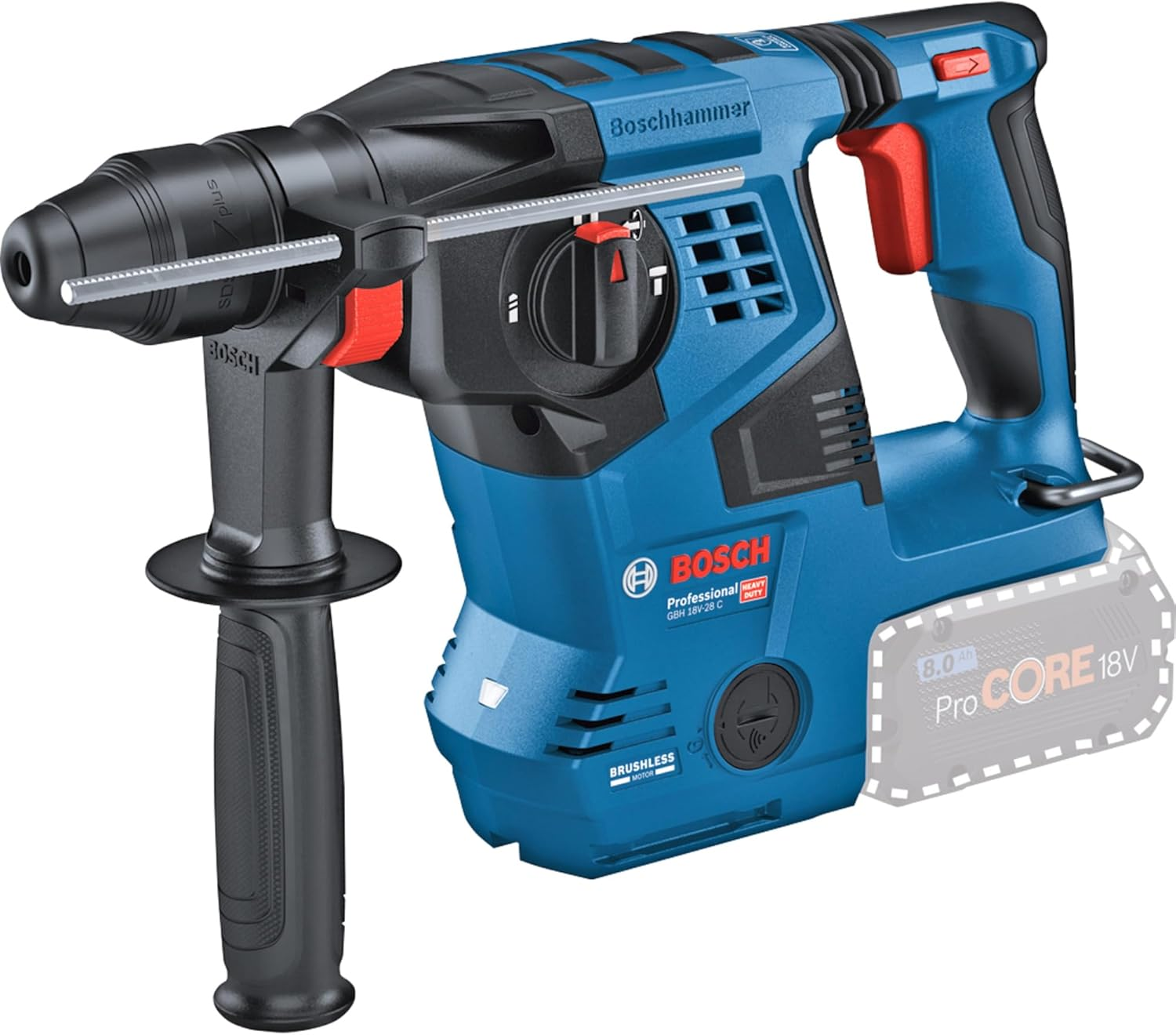 Bosch Professional 18V System Cordless Rotary Hammer GBH 18V-28 C (With SDS Plus, 3.3 J Impact Energy, Vibration Control, Kickback Control, 3 Work Modes) image number 5