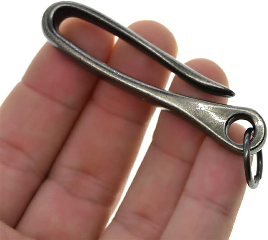 2 Pieces Wallet Japanese U-Shaped Hook Zinc Alloy Keychains Hooks Hanging Handicrafts Key Ring Presents Accessories, Black - Dark Gold image number 6