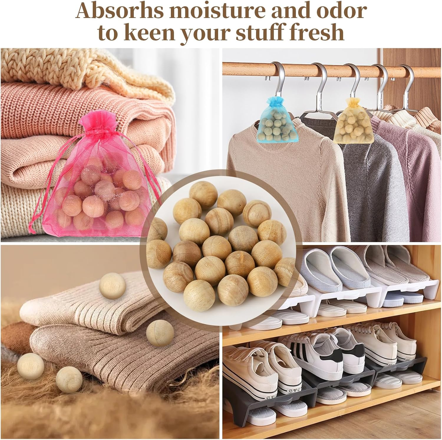 Moth Protection Storage Essentials-160 PCS Cinnamomum Camphora Root Bags for Closet Storage-Better Insect Repellent,Long Lasting Effect-Repels Clothes Moths & Other Pests (8 Bags) image number 2