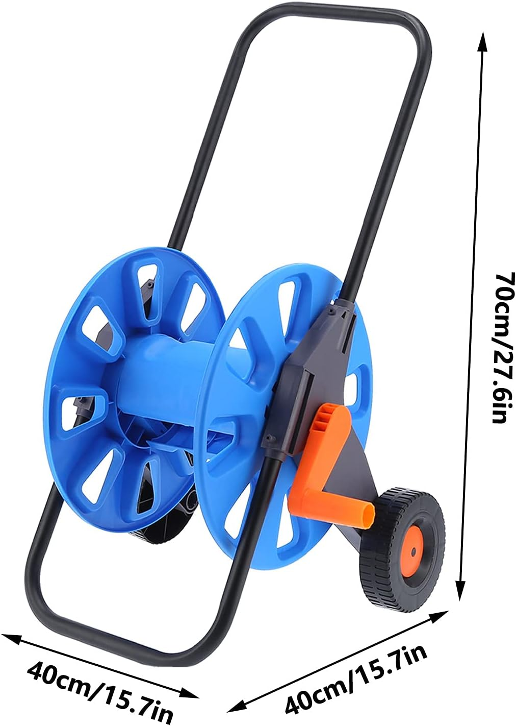 Garden Hose Reel Cart, Outdoor Water Hose Cart for Storing 50M G1/2 Hose, Portable Hand Push Water Pipe Storage Rack with Wheels for Gardens, Courtyards, Lawns, Pastorals image number 6