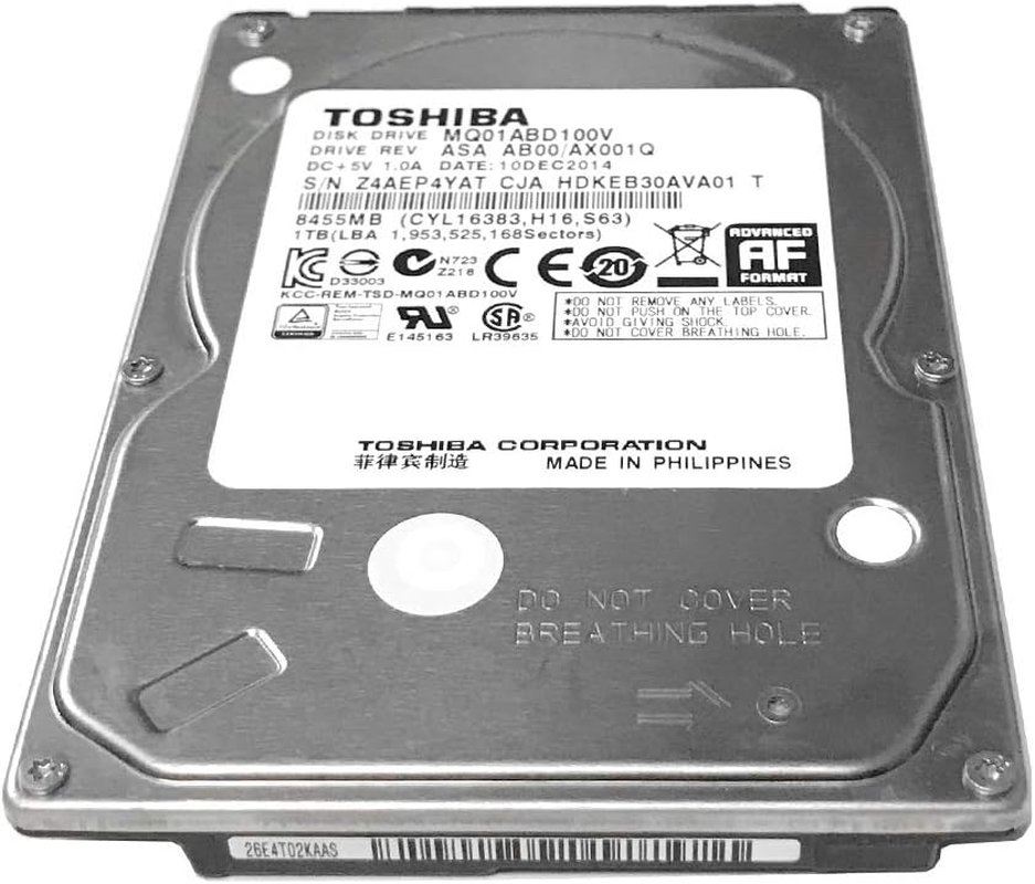 Toshiba 1TB 5400RPM 8MB Cache SATA 3.0Gb/S 2.5 Inch Notebook Hard Drive (MQ01ABD100V) - 1 Year Warranty image number 2