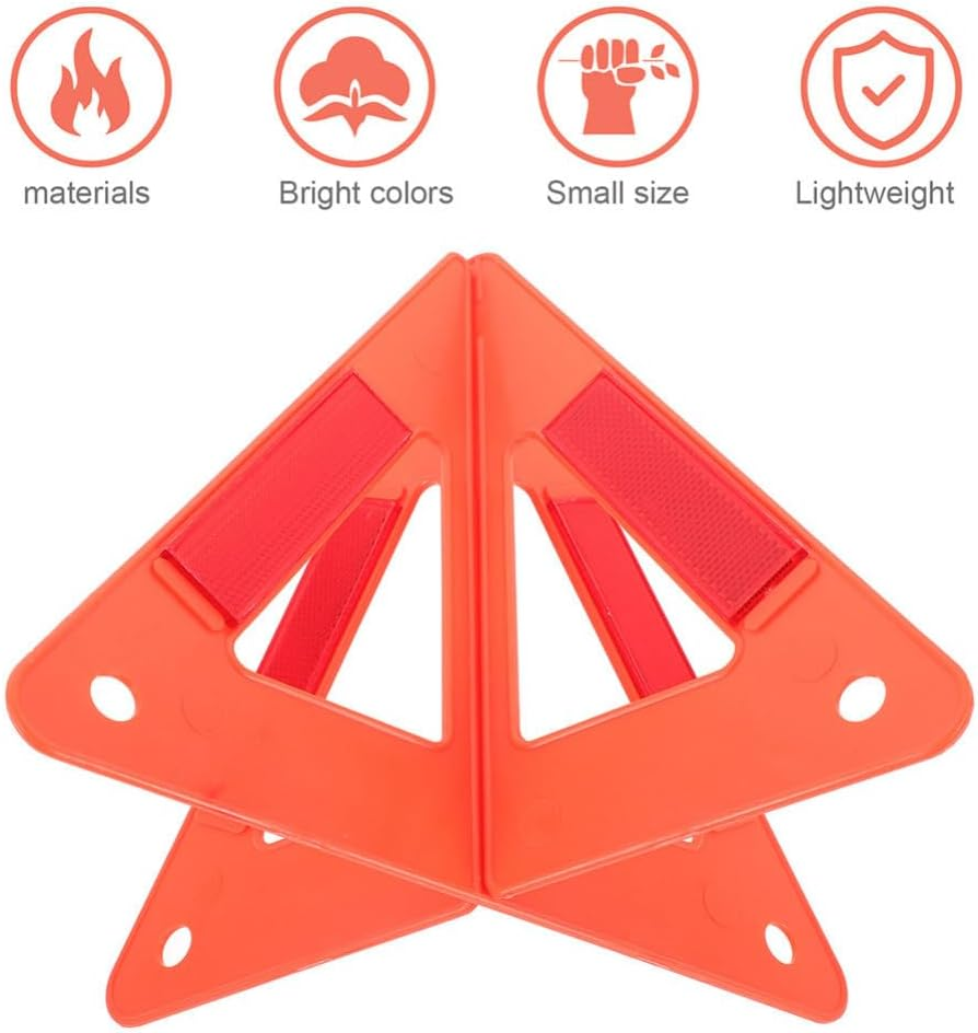 Gatuida Car Road Safety Kit 4Pcs Safety Triangles Reflective Triangle Sign Roadside Reflectors