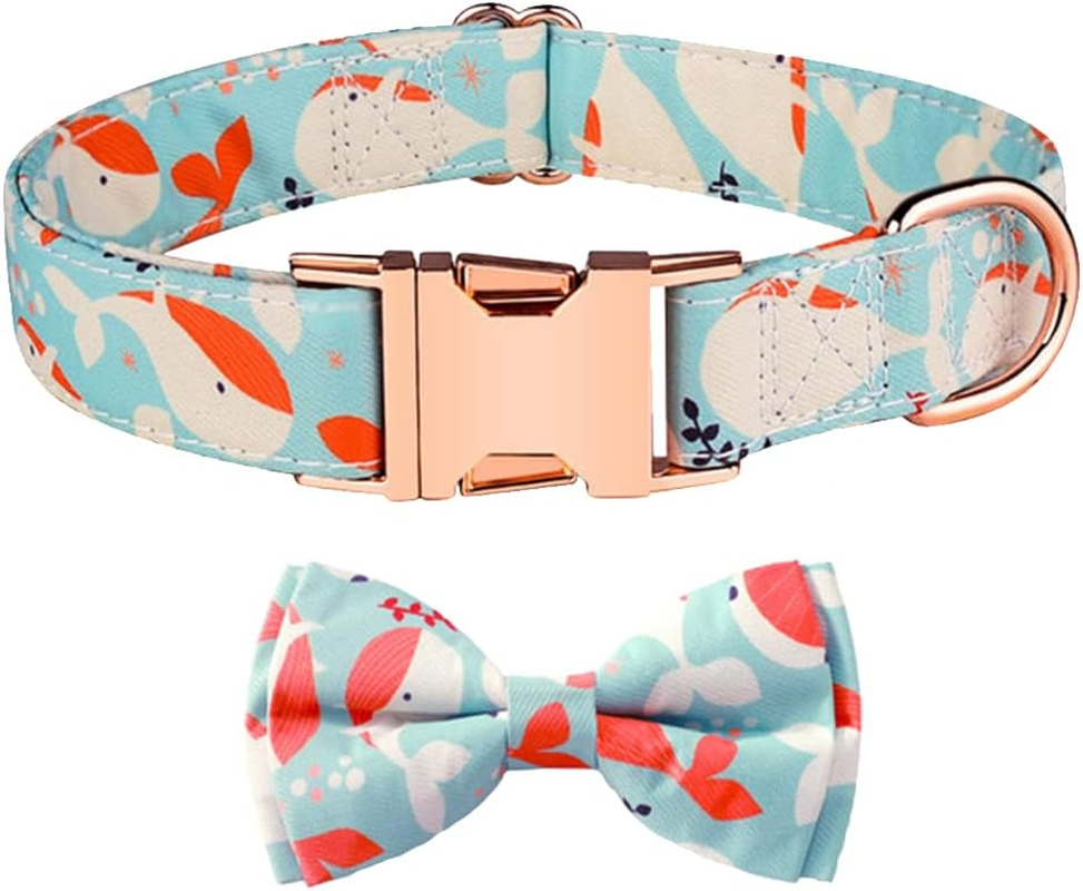 Dog Collar and Cat Collar with Bowtie, Adjustable Bow Tie Dog Collar with Safety Locking Buckle, Soft & Comfy Bowtie Dog Collar for Gift